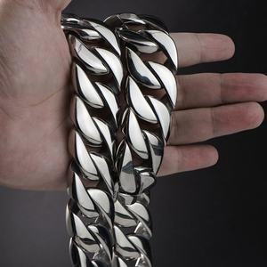 Fabricante de Joyería Personalizada, Collares de Cadena Cubana de Acero Inoxidable de 30 mm de Ancho, Chapado en Oro de 18K, Joyería para Fiestas Hip Hop de Miami - Product Image 3