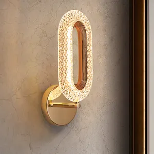 Yeni stil Modern Deco yatak odası başucu kapalı 10w yuvarlak Led duvar lambası otel için ev