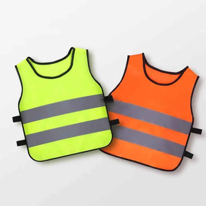 Chaleco de Seguridad Infantil de Alta Visibilidad ANSI Clase 2, Amarillo Fluorescente, Transpirable, Impermeable, Material Reflectante Rojo, Logotipo Personalizable - Product Image 4