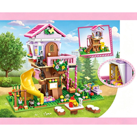 Moc DIY Maison dans les Arbres avec Toboggan Blocs de Construction Jouets d'Assemblage pour Enfants Cadeaux Décoratifs pour Filles