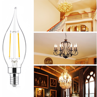 Lampe Led à filament spécial personnalisé CT35 220V-240V 4W E12 E14 Bougie avec pointe avec flamme réelle