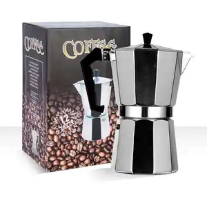 Classic Italian Coffee Maker High Quality Aluminum Pressure Valve Stovetop Induction Moka Coffee Pot