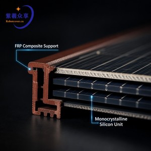 Tejas Solares Fotovoltaicas BIPV Avanzadas, Panel Solar para Techo de Plástico Reforzado con Fibra de Vidrio para Villas y Uso Comercial - Product Image 3