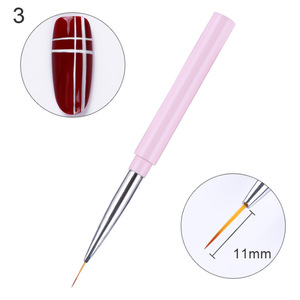 Ensemble de pinceaux multifonctionnels pour nail art, poils synthétiques, pour dessin de fleurs en pétales, avec virole en aluminium et couvercle, pour manucure en salon - Product Image 5