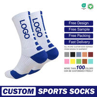 Chaussettes de sport à logo personnalisé, chaussettes de compression épaisses pour le cyclisme, le basketball, chaussettes de sport rembourrées pour hommes, femmes et garçons