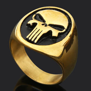 Großhandel Mode Personalisierter Herrenring aus Edelstahl mit Totenkopf, Punk-Stil <span class=keywords><strong>Punisher</strong></span> Fahrrad Geisterkopf Gothic Ring Schmuck - Product Image 4
