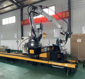 Dual-pulse aluminum 6 Axis welding robot with guide rail robot workstation