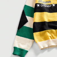 Maillot de football d'hiver tricoté sur mesure pour homme, style rétro, col en V, rayé, anti-boulochage, à manches longues, pour ODM, faible MOQ
