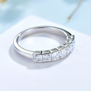 Anillos de oro rosa de 10K, 14K y 18K con piedras preciosas para mujer, personalizados con corte Asscher, anillo de compromiso de moissanita, joyería fina. - Product Image 3