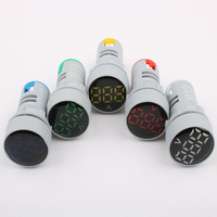 Indicateur de voltmètre numérique pour mesurer la puissance Led, panneau rond, affichage lumineux, 6-100V