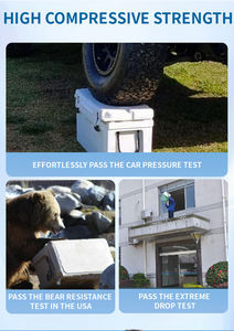 Glacière thermique rotomoulée 42QT avec roues et poignée télescopique pour la pêche, la plage et les canettes - Product Image 6