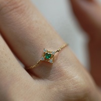2024 Neuzugang 18K Gold Plattierte Kettenringe anpassbar grün Edelstein CZ Stein 925 Sterlingsilber Freizeitkette Ringe für Damen