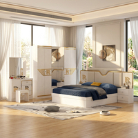 Nouvel ensemble de meubles de chambre à coucher 5 pièces en MDF laqué brillant, modèle 2026, taille King, pour la maison