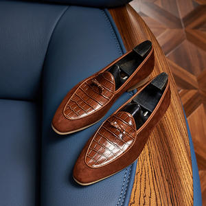 Mocasines de Estilo Británico para Hombre, Casuales de Negocios, Formales, Otros Materiales Superiores, Grabados, Sin Cordones, que Aumentan la Altura, de Alta Calidad - Product Image 2