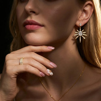 Boucles d'oreilles pendantes en moissanite VVS Sunflower, taille ovale poire, en argent sterling 925 plaqué or 18 carats, accessoires de bijoux pour femmes