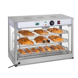 Heated Display Cabinet Pie Warmer Hot Food Showcase Fried Chicken Food Display Warmer Cabinet