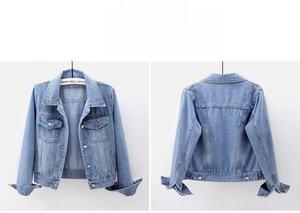 Veste courte en jean pour femmes, printemps automne, hauts décontractés, hauts amples bleus, vêtements d'extérieur pour femmes - Product Image 2