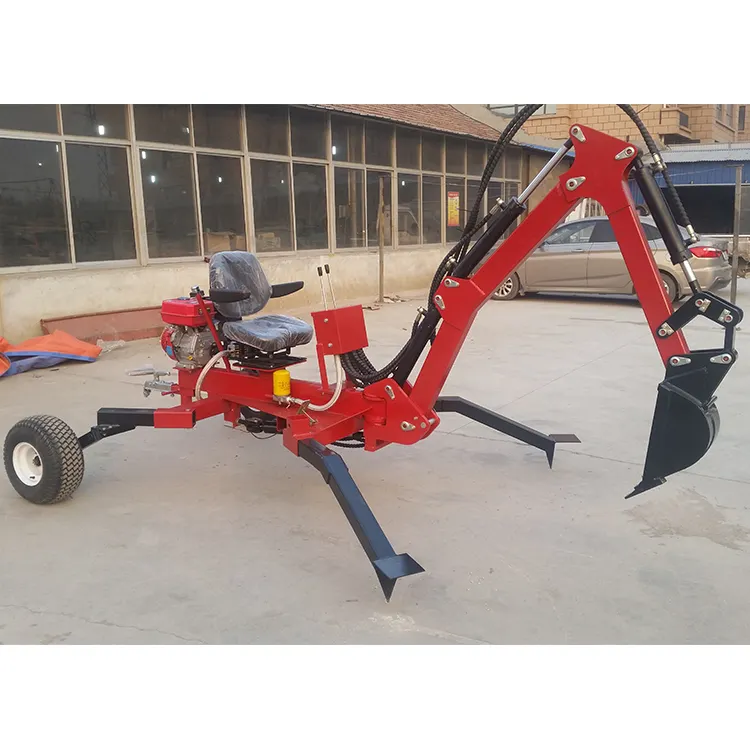 Mesin Pertanian Baru Model Portable Towable Atv Backhoe 9Hp Backhoe Wheel Loader Mini Towable Atv 9hp Towable Backhoe