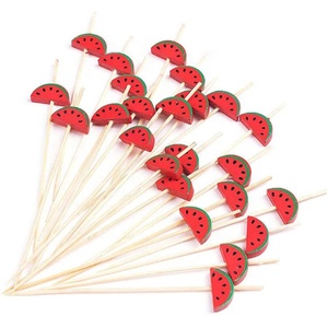 Suministros <span class=keywords><strong>para</strong></span> fiestas Brochetas de frutas decorativas de sandía 12cm Selecciones de Bambú - Product Image 1