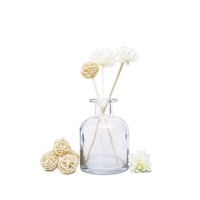 Diffuseur de parfum en verre noir de luxe 50ml/100ml avec bouchon couronne, sérigraphié, pour aromathérapie et artisanat
