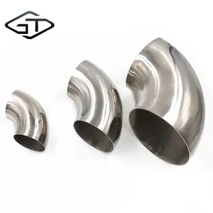 dn80 dn600 304 316l 347l 904l stainless steel butt weld pipe fitting 90 degree seamless short long radius elbow for petroleum