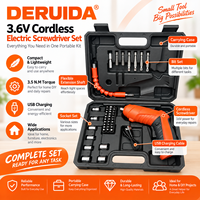 DERUIDA Perceuse-visseuse sans fil rechargeable 3,6 V, outil électrique portable multifonction pour le perçage du bois