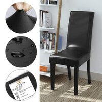 Housse de chaise de salle à manger extensible en cuir PU Tenrich, imperméable et résistante à l'huile - Durable, taille personnalisable