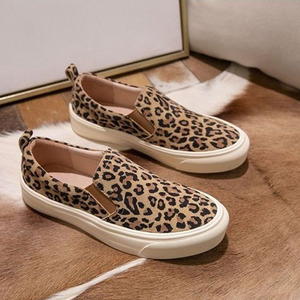 أحذية قماشية مسطحة كاجوال بطبعة الفهد للسيدات، أحذية عصرية كاجوال بسعر الجملة مباشرة من المصنع - Product Image 2