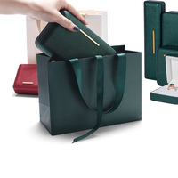 FADELI FSC EPR Hochwertige Luxuriöse Grüne PU-Leder Samt Schmuckbox mit Individueller Armband- & Ohrringbox Angepasstes Logo-Design