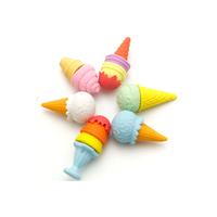Vente chaude 3D dessin animé crème glacée en forme de gomme Kawaii drôle créatif Dessert série crayon gomme pour enfants cadeau promotionnel