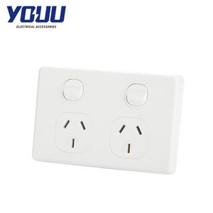 Prise double YOUU 10A avec interrupteur, 2 prises horizontales, type double pôle, norme australienne SAA pour prise murale - Product Image 2