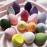 Éponge cosmétique personnalisée en gros avec logo, sans latex, en violet, rose, rouge, jaune, pour le maquillage