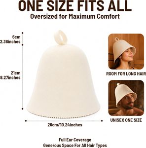 Chapeau de sauna en feutre brodé gris cellulaire, protège les cheveux et la tête, pour hommes et femmes - Product Image 3