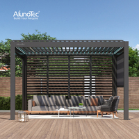AlunoTec Pergola de Jardin en Aluminium Kits de Toiture Couverture de Terrasse Gloriette en Aluminium Toit à Lames Orientables Modèles d'Auvents