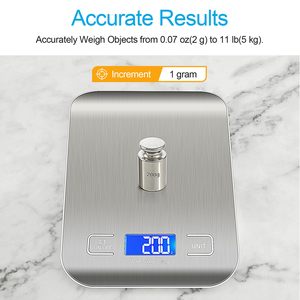 Balance de cuisine mini haute précision 1g, capacité max 5kg, plateforme en acier inoxydable et fonction tare, design compact - Product Image 2