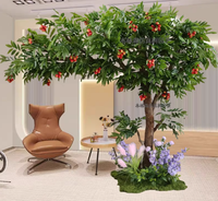 Arbre artificiel en pot - Décoration de fruits suspendus pour patio et café
