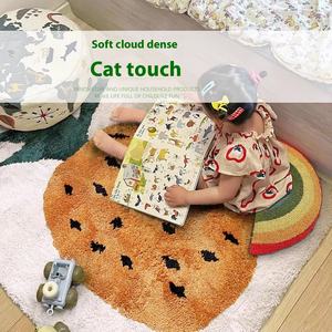 Ins Style épaissi Fruit-Imitation cachemire tapis de sol facile d'entretien chambre salon remplacement tapis plat en gros chevet - Product Image 3