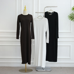 Sharut Wholesale Ramadan Dubai <strong>Tunic</strong> Modest Women's Dress Muslim Women <strong>Jersey</strong> Cotton Elastic Stretchy Bodycon Inner Slip Dress - Product Image 2