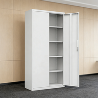Meuble de rangement de bureau à domicile moderne, grand, réglable en hauteur, verrouillable, à 2 portes, en acier, d'occasion, armoire de classement métallique