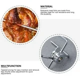 Fourchettes de rôtissoire en métal pour barbecue, accessoires pour poulet rôti, compatibles avec le charbon de bambou, résistantes à la chaleur et à la corrosion