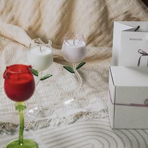 Romántica vela de libro perfumada 'Rose Love' para Navidad Día de San Valentín compromiso vela de cristal nicho linterna titular caja de regalo para - Product Image 5