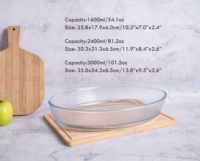 Pyglass Nouvelle conception de plats de cuisine, lot de 3 plats à four ovales en verre borosilicate de haute qualité sans couvercles, excellent aide de cuisine