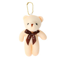 En gros, porte-clés en peluche ours mignon de 11 cm pour cadeaux d'anniversaire et de mariage, pendentif de porte-clés et jouet à griffes