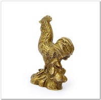 2019 nouveau cuivre pur décoratif coq cuivre décoration artisanat doré poulet Feng Shui mode coq ornements