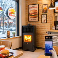 Poêle à granulés de bois intelligent WiFi 2026 à double mode avec fonction de cuisson pour café et restaurant