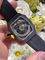 Montre mécanique automatique de luxe pour homme, de marque haut de gamme, avec tourbillon, boîtier en fibre de carbone, design haut de gamme, style hip-hop