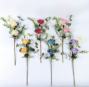 Rosas artificiales Flor simulada Decoración de la boda <span class=keywords><strong>Rosa</strong></span> Flores de seda Ramos de boda - Product Image 6