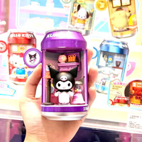 MINISO Sanrio Personajes Serie Tienda de Postres Callejera, Caja Sorpresa de Latas de Refresco, Figura de Escena en Miniatura, Adorno Coleccionable para Escritorio, Regalo