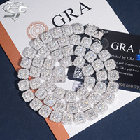 Chaîne cubaine à maillons surélevés SF 14MM avec diamants Moissanite VVS plaqué or rose, collier Iced Out, bijoux Hip Hop