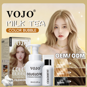 VOJO Pewarna Rambut Bubble Grosir 12 Pilihan Warna Bebas Amonia & Formula Tumbuhan Lembut Tahan Lama Menutup Uban OEM Label Pribadi - Product Image 4